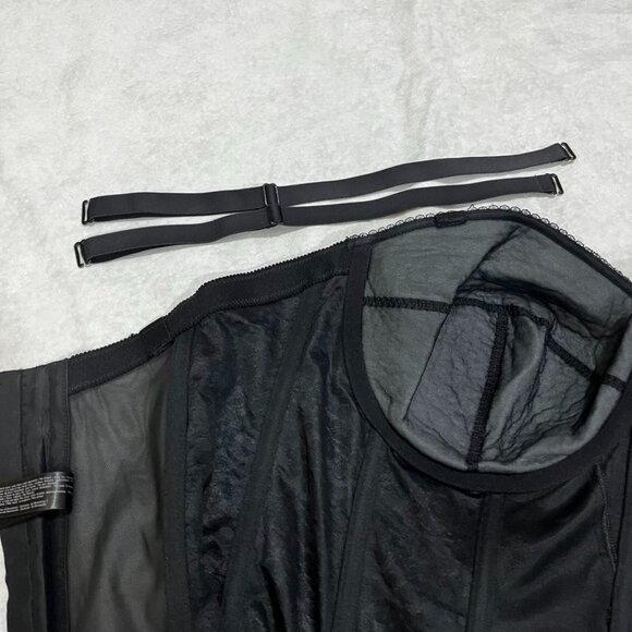 Dominique Lace Longline Bustier Black Firm Shaping Corset Top 38F - Picture 12 of 16